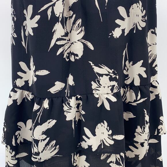 Allison Joy Women's Sleeveless Black & White Floral Halter Top Blouse Size XL - Picture 3 of 14